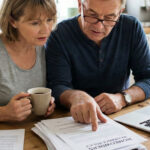 Homeowners look at insurance policy for mold